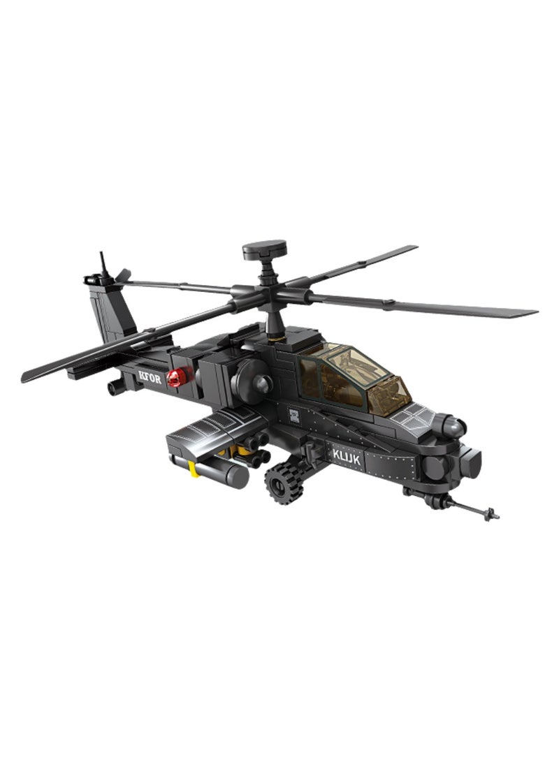 Military Particle Building Block Self-assembly Model Allows Children To Experience The Charm Of Military(Apache Attack Helicopter 230Pcs) - Image 1